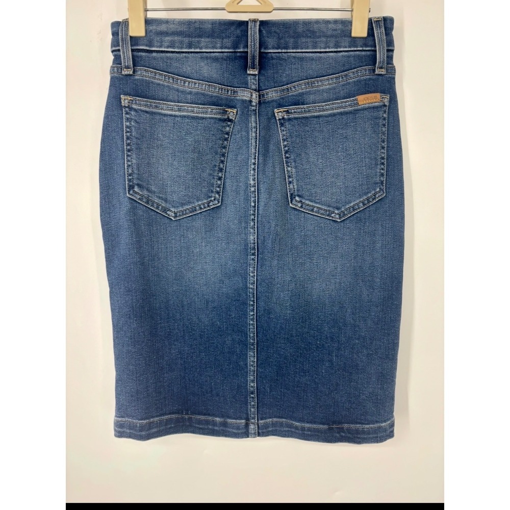 Joes Jeans Kerrigan Button Front Denim Skirt Medium Wash Blue Pencil Size 25 - Picture 2 of 4